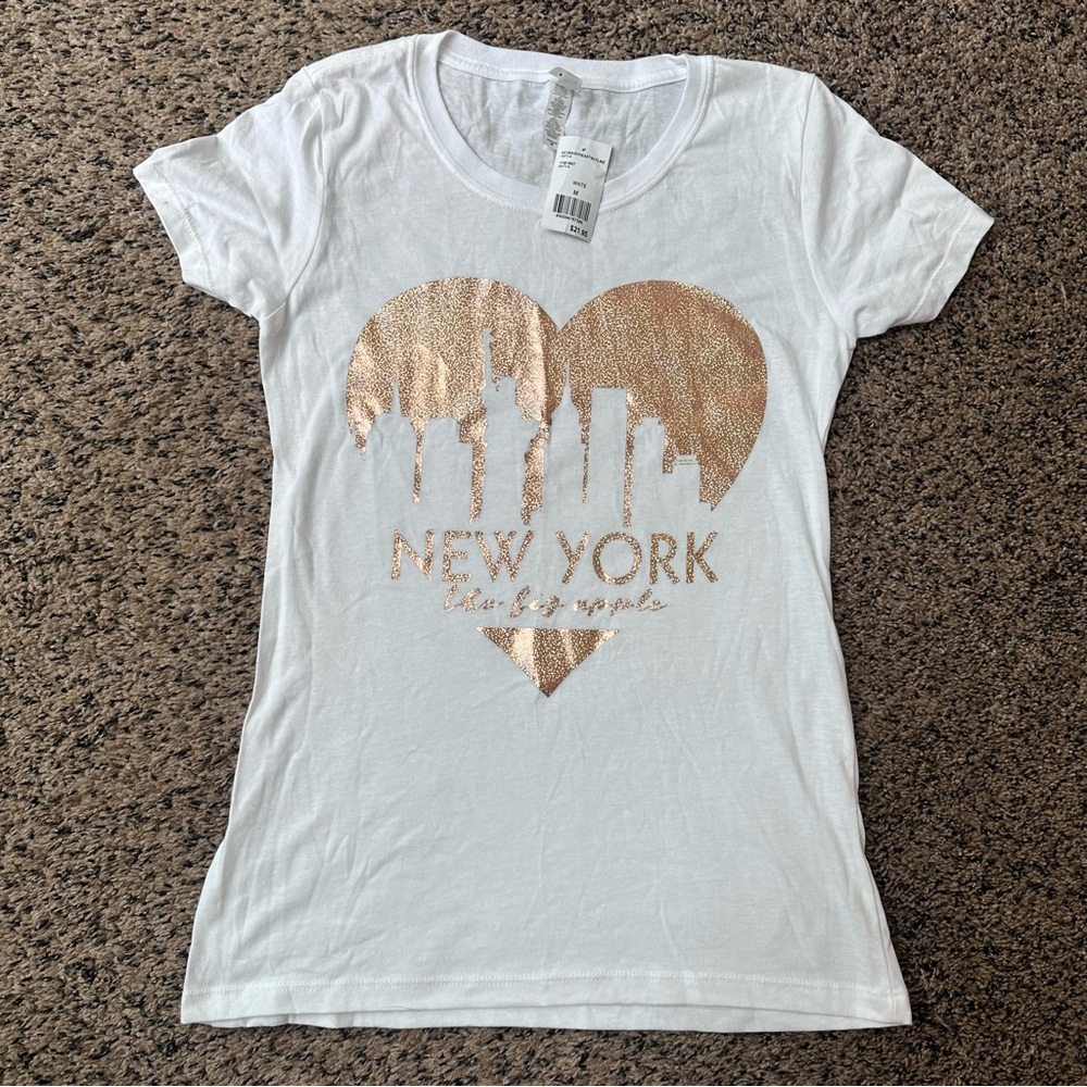 NWT New York City Glitter Graphic Tee